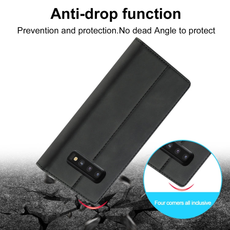 LC.IMEEKE Strong Magnetism Ultra-thin Horizontal Flip Shockproof Matte TPU + PU Leather Case with Holder & Card Slots & Wallet, For Samsung Galaxy S10, For Samsung Galaxy S10+