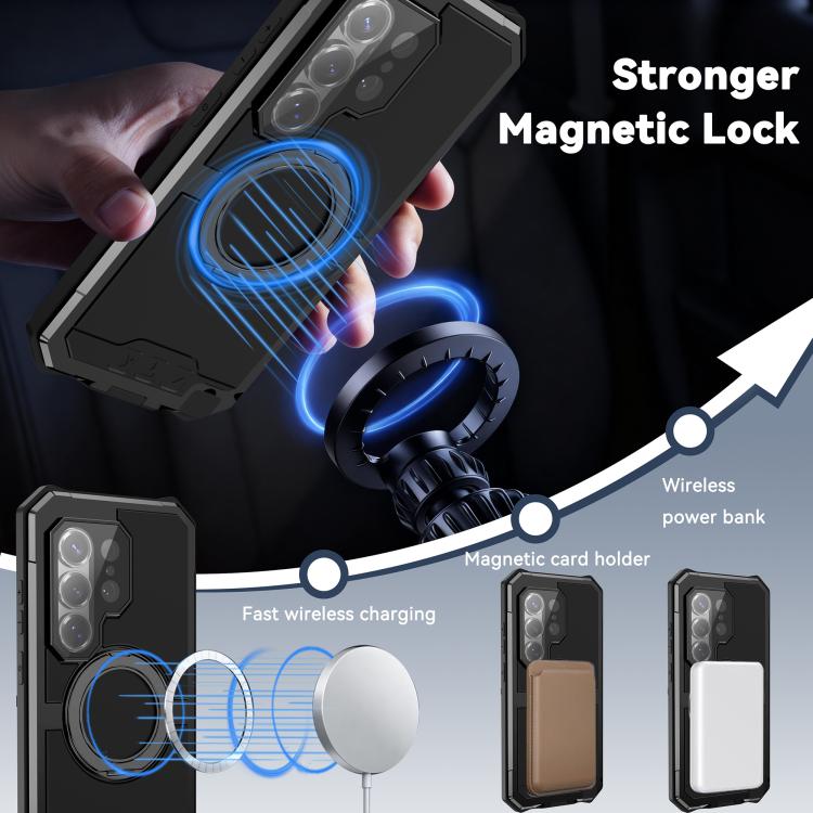 R-JUST Life Waterproof Dustproof MagSafe Magnetic Holder Phone Case, For Samsung Galaxy S26 Ultra 5G
