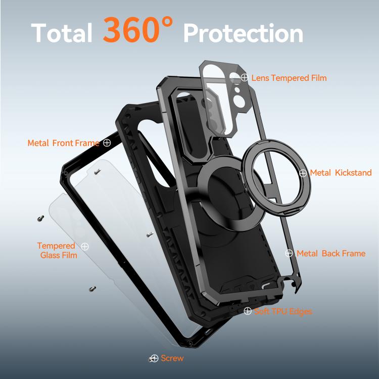 R-JUST Life Waterproof Dustproof MagSafe Magnetic Holder Phone Case, For Samsung Galaxy S26 Ultra 5G