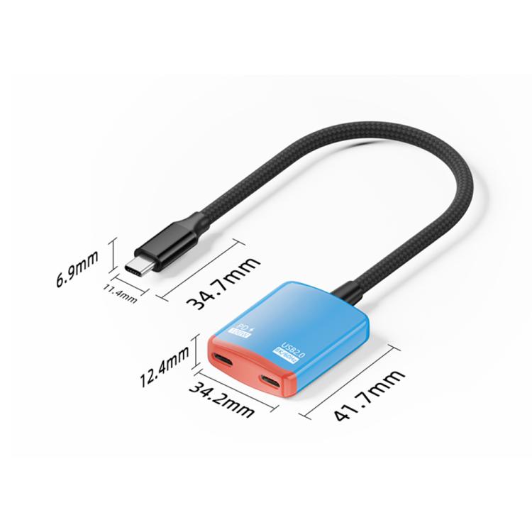 2 in 1 Type-C to Dual Type-C Full Featured AR Converter