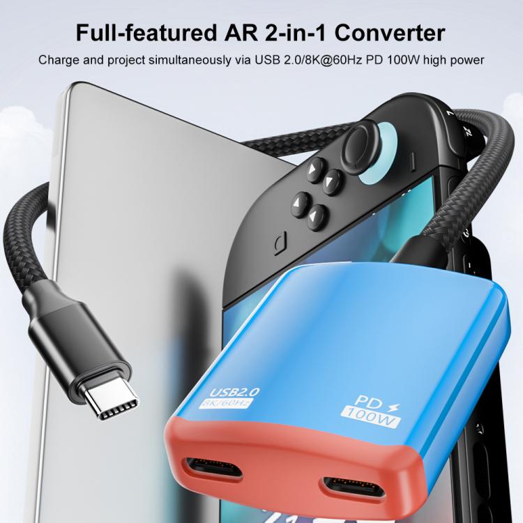 2 in 1 Type-C to Dual Type-C Full Featured AR Converter