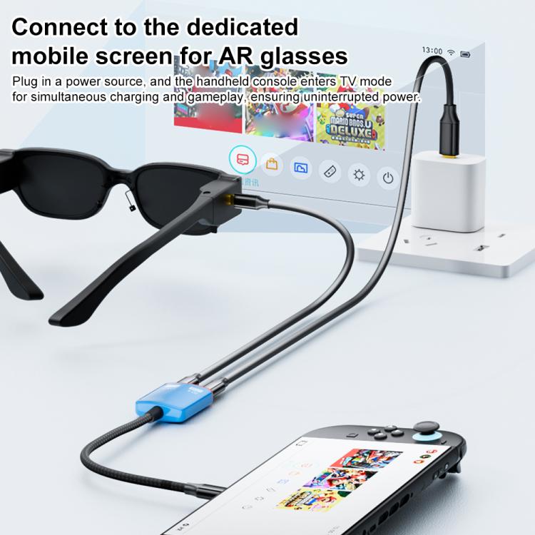 2 in 1 Type-C to Dual Type-C Full Featured AR Converter