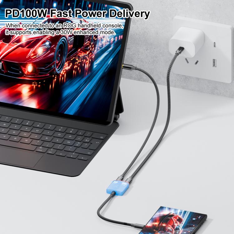 2 in 1 Type-C to Dual Type-C Full Featured AR Converter