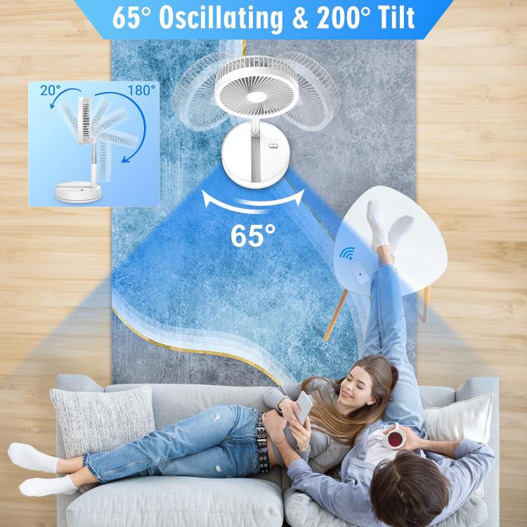 F9 Upgrade Folding Adjustable Height Desktop Electric Fan 8000mAh Battery