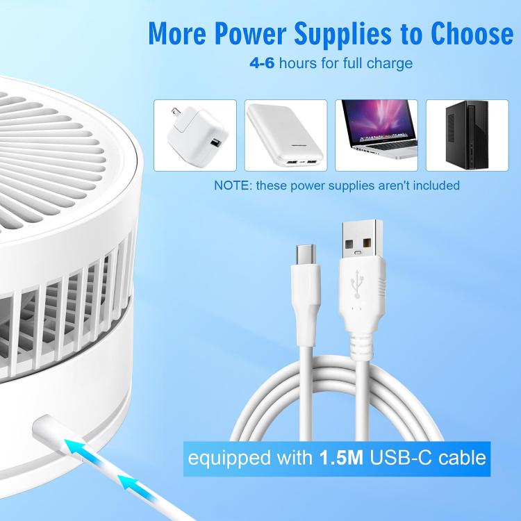 F9 Upgrade Folding Adjustable Height Desktop Electric Fan 8000mAh Battery