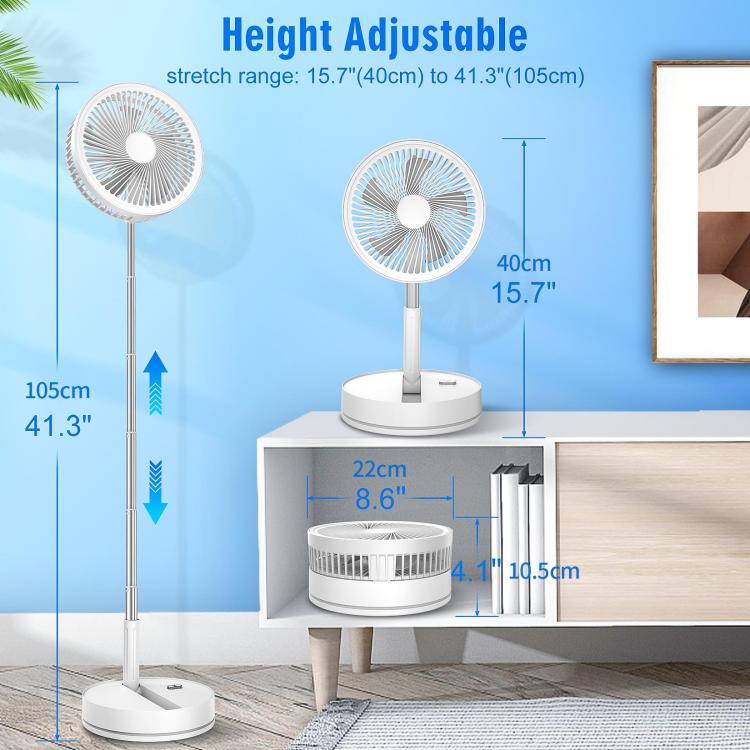 F9 Upgrade Folding Adjustable Height Desktop Electric Fan 8000mAh Battery