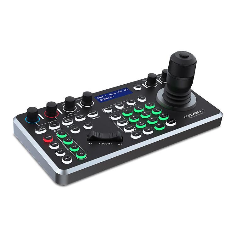FEELWORLD KBC20 NDI PTZ Camera Controller Joystick Keyboard Control Multiple Control Protocol PoE Supported, EU Plug, US Plug, UK Plug, AU Plug