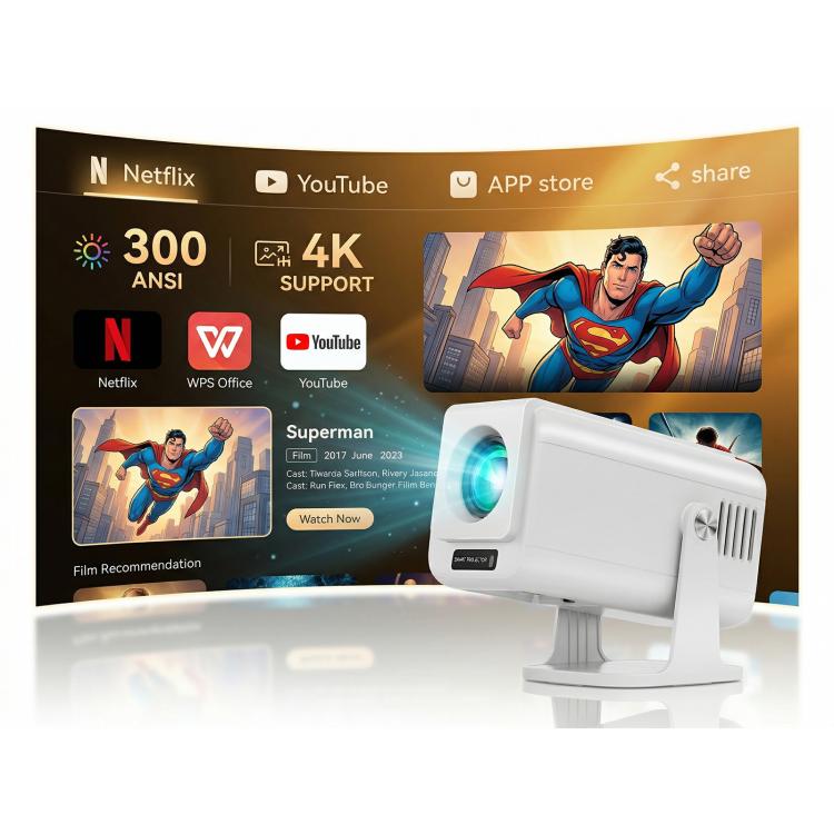 V1 Manual Focus 3 inch LCD 1920x1080P 270ANSI Android 13 OS Portable Smart Projector, Manual Focus / US Plug, Manual Focus / EU Plug, Manual Focus / UK Plug, Manual Focus / AU Plug