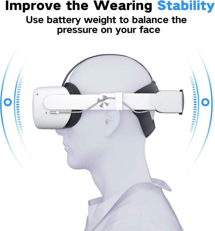 WG38 VR Head Strap with 1000mAh Battery, RGB Ver. For Meta Quest 3 / 3S, Magnetic Ver. For Meta Quest 3 / 3S, RGB Ver. For Meta Quest 2, For Meta Quest 2