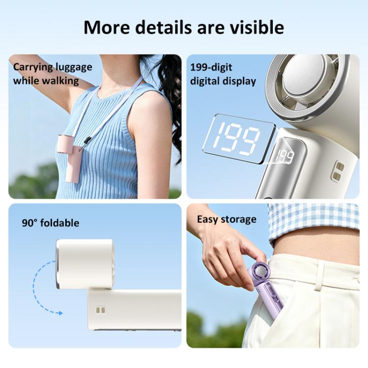 Y33 Mini Handheld Cooling Fan with Digital Display