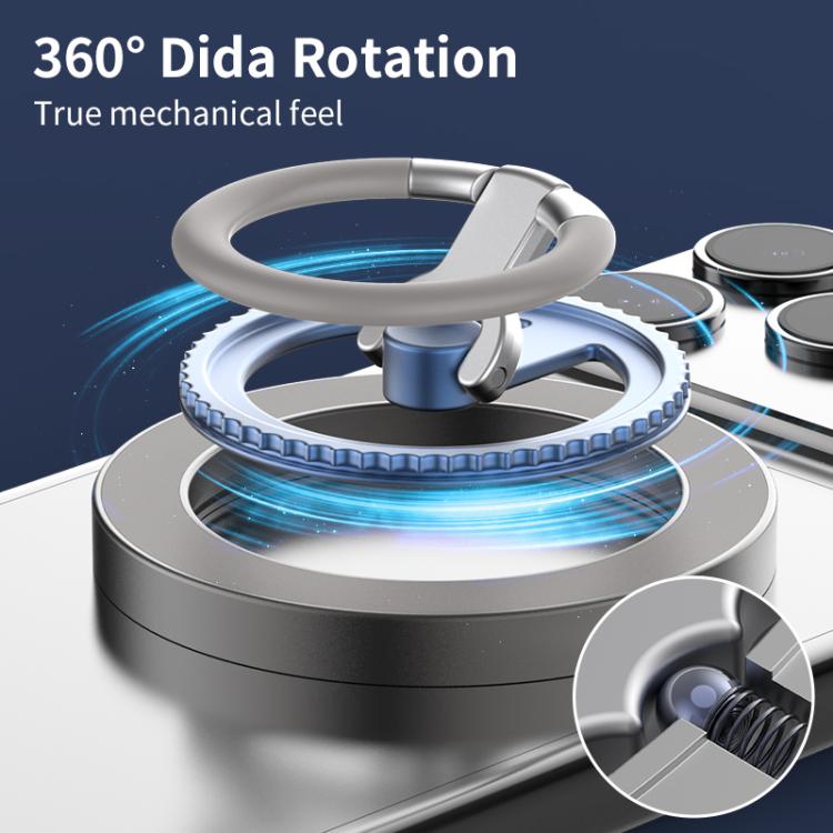 Multi-Functional 360 Degree Rotation Ring Buckle Magnetic Phone Holder with Silicone Ring Guard