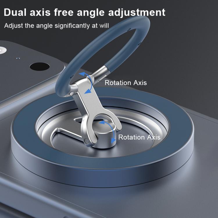 Multi-Functional 360 Degree Rotation Ring Buckle Magnetic Phone Holder with Silicone Ring Guard