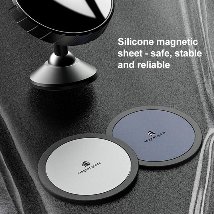 2pcs / Set Car Phone Holder Mount 40mm Round Silicone Magnet Guide Sheet