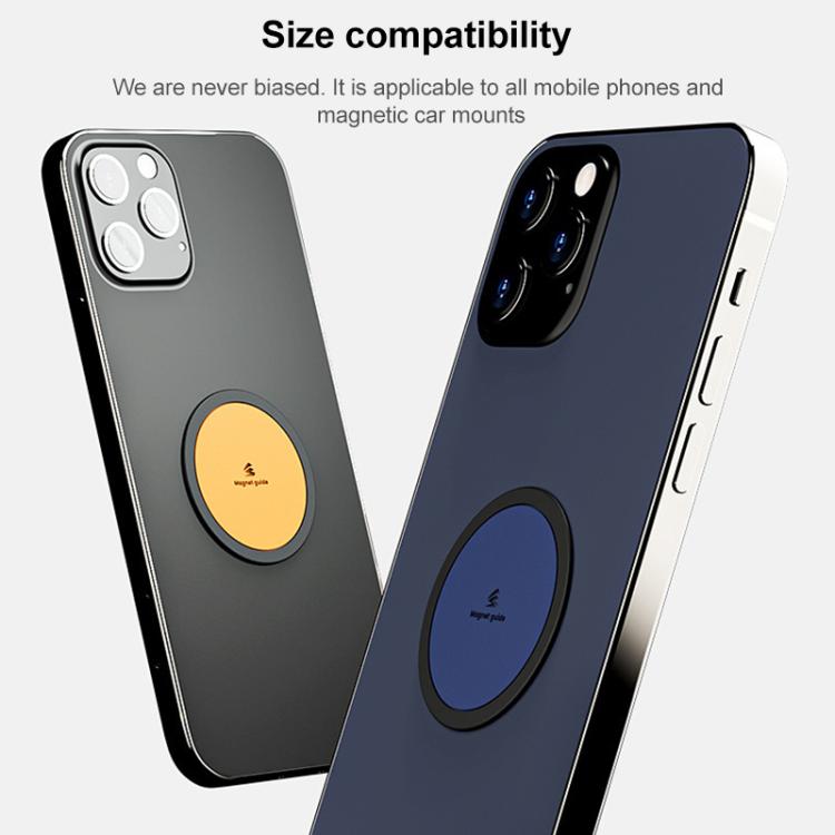 2pcs / Set Car Phone Holder Mount 40mm Round Silicone Magnet Guide Sheet
