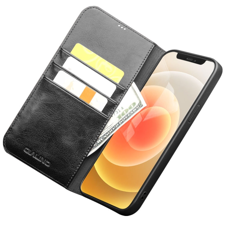 QIALINO Horizontal Flip Leather Case with Holder & Card Slots & Wallet, For iPhone 12 mini, For iPhone 12 / 12 Pro