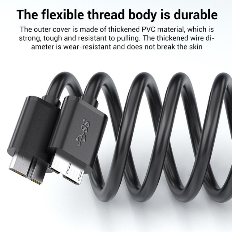WG137 USB 3.0 Male to Micro-B Male External Hard Drive Enclosure Data Cable, 0.3m, 0.5m, 1m, 1.5m, 2m