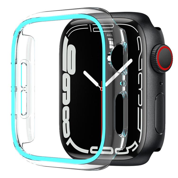 XDfind Transparent Luminous Half Coverage Hollow PC Watch Case, For Apple Watch Series 44mm, For Apple Watch Series 40mm, For Apple Watch Series 11 46mm / 10 46mm, For Apple Watch Series 11 42mm / 10 42mm