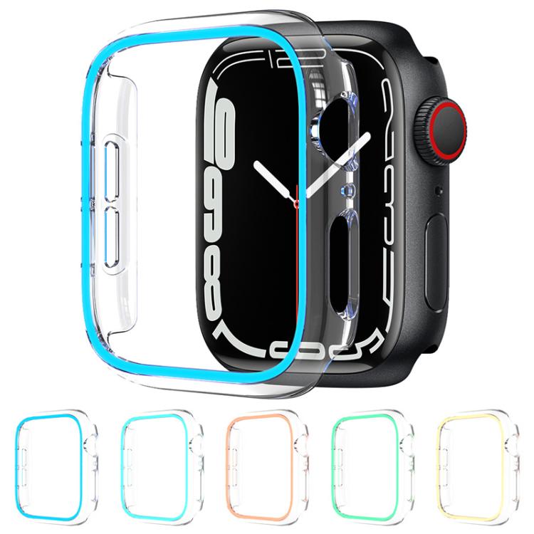 XDfind Transparent Luminous Half Coverage Hollow PC Watch Case, For Apple Watch Series 44mm, For Apple Watch Series 40mm, For Apple Watch Series 11 46mm / 10 46mm, For Apple Watch Series 11 42mm / 10 42mm