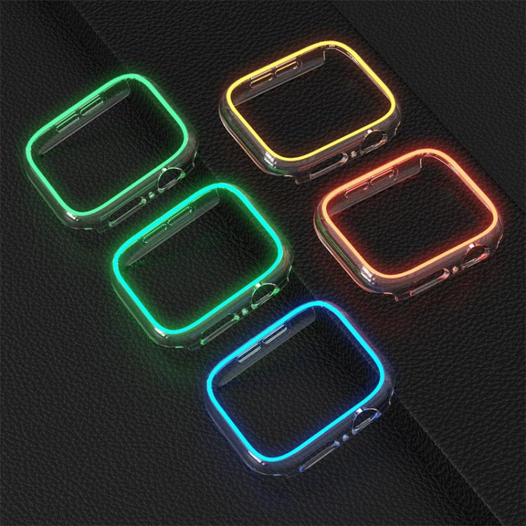 XDfind Transparent Luminous Half Coverage Hollow PC Watch Case, For Apple Watch Ultra 3 / 2 / 1 49mm, For Apple Watch Series 9 / 8 / 7 45mm, For Apple Watch Series 9 / 8 / 7 41mm