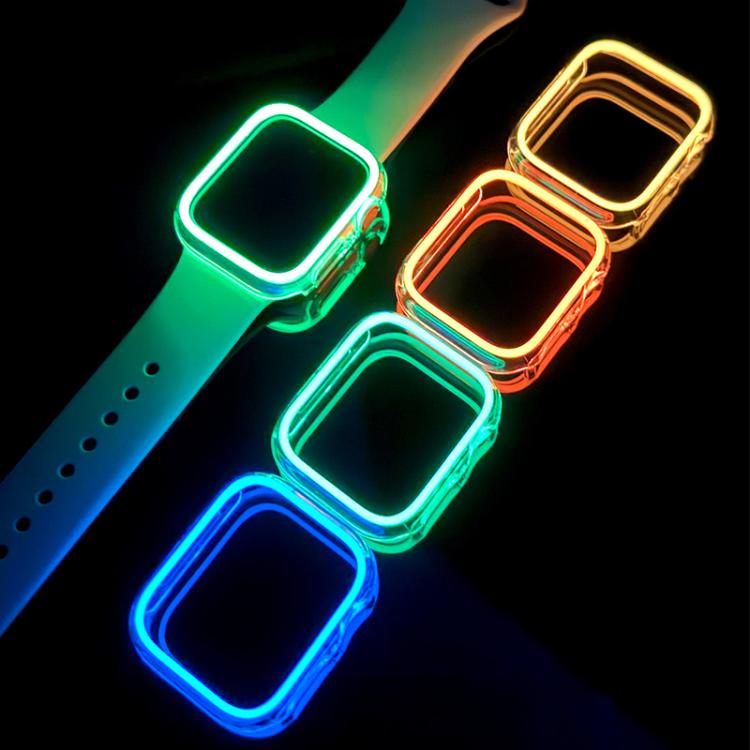 XDfind Transparent Luminous Half Coverage Hollow PC Watch Case, For Apple Watch Series 44mm, For Apple Watch Series 40mm, For Apple Watch Series 11 46mm / 10 46mm, For Apple Watch Series 11 42mm / 10 42mm