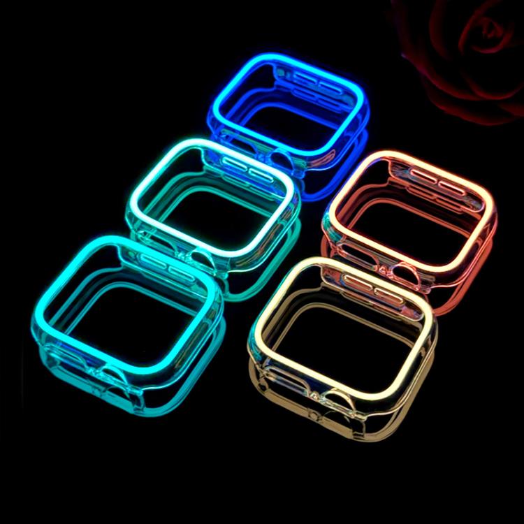 XDfind Transparent Luminous Half Coverage Hollow PC Watch Case, For Apple Watch Series 44mm, For Apple Watch Series 40mm, For Apple Watch Series 11 46mm / 10 46mm, For Apple Watch Series 11 42mm / 10 42mm
