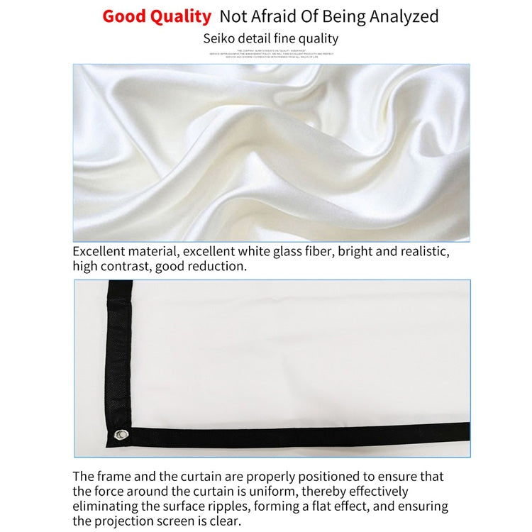 Simple Folding Thin Polyester Projector Film Curtain, Size:72 inch (16:9) Projection Area: 159x90cm
