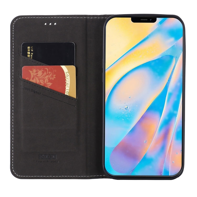 GEBEI Top-grain Leather Horizontal Flip Protective Case with Holder & Card Slots, For iPhone 12 / 12 Pro, For iPhone 12 Pro Max