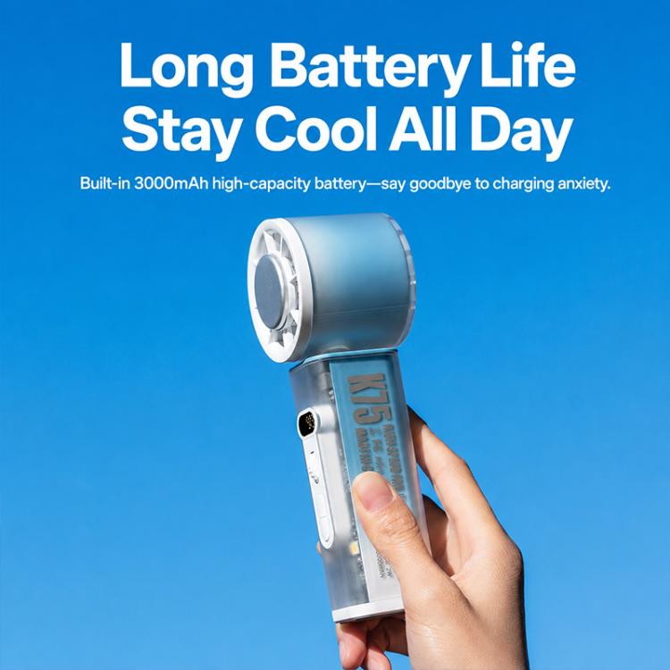 K75 Auto-Oscillating Handheld Cooling Fan with LED