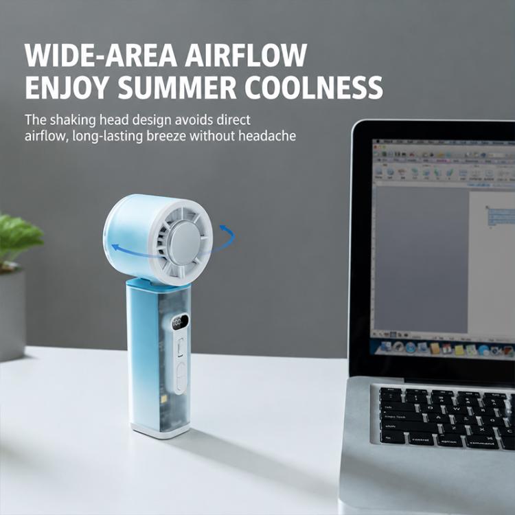 K75 Auto-Oscillating Handheld Cooling Fan with LED