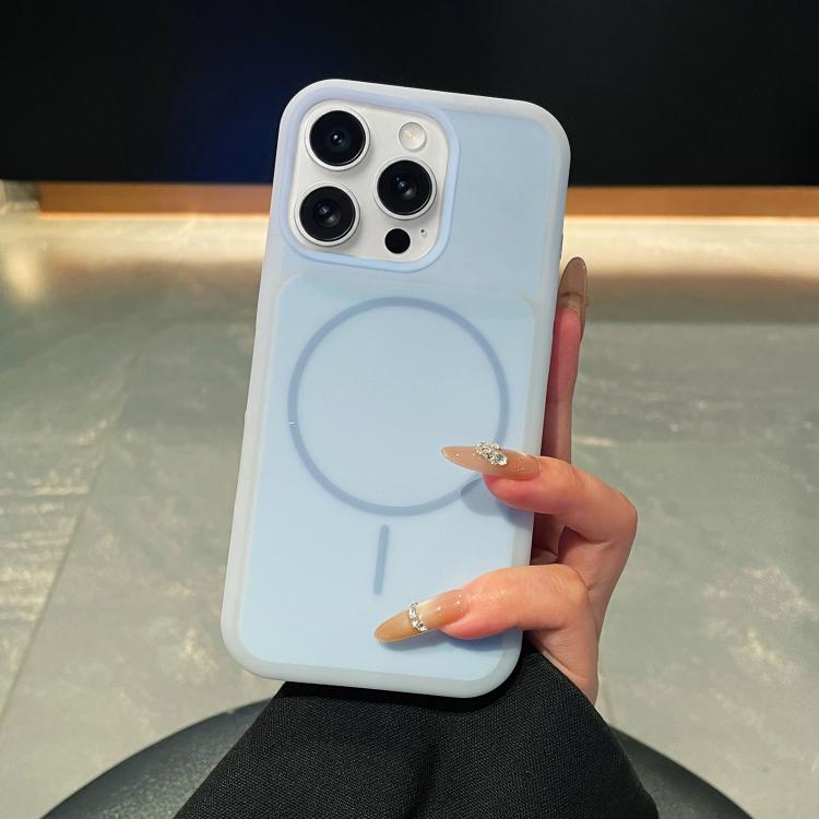 Ice Cream Skin Feel Liquid Silicone Fine Circle Magnetic Phone Case, For iPhone 16 Pro, For iPhone 16