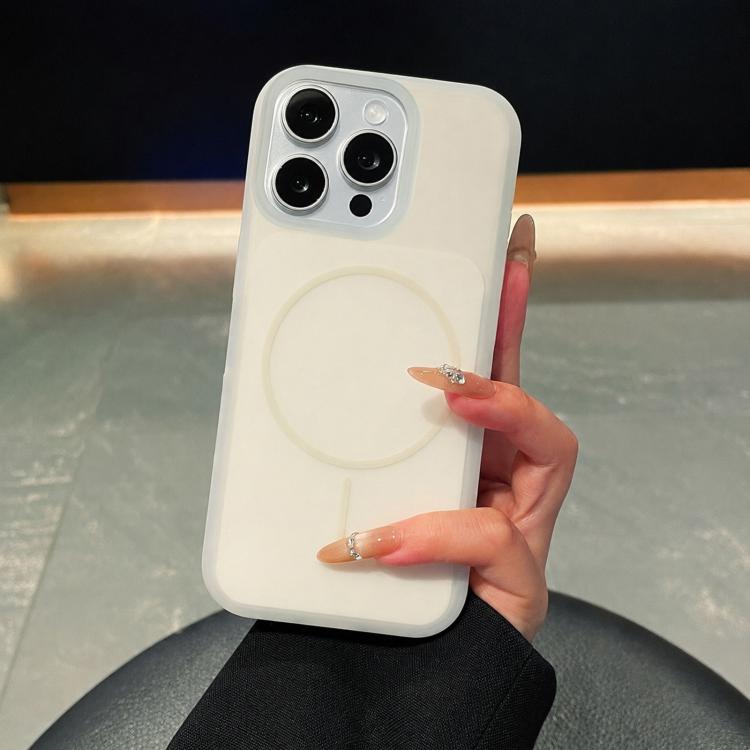 Ice Cream Skin Feel Liquid Silicone Fine Circle Magnetic Phone Case, For iPhone 16 Pro, For iPhone 16