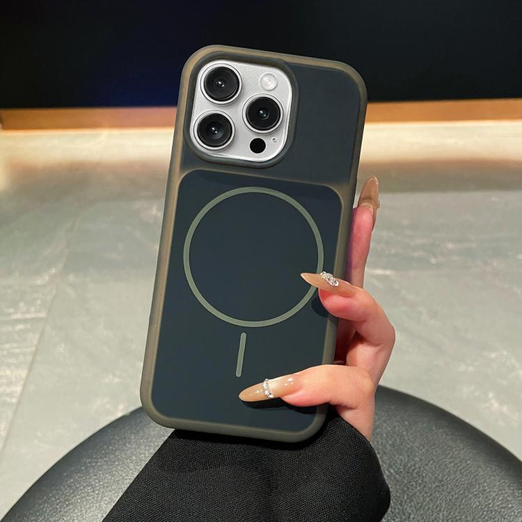 Ice Cream Skin Feel Liquid Silicone Fine Circle Magnetic Phone Case, For iPhone 15 Pro Max, For iPhone 15 Pro