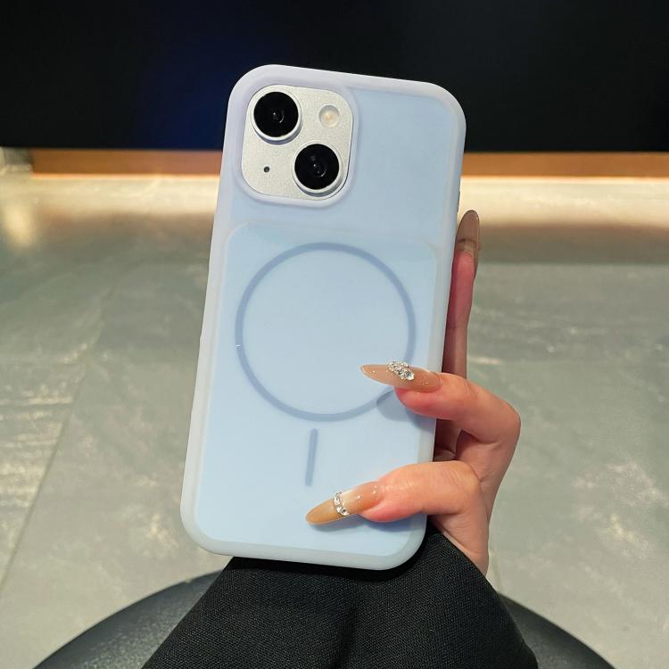 Ice Cream Skin Feel Liquid Silicone Fine Circle Magnetic Phone Case, For iPhone 15, For iPhone 14