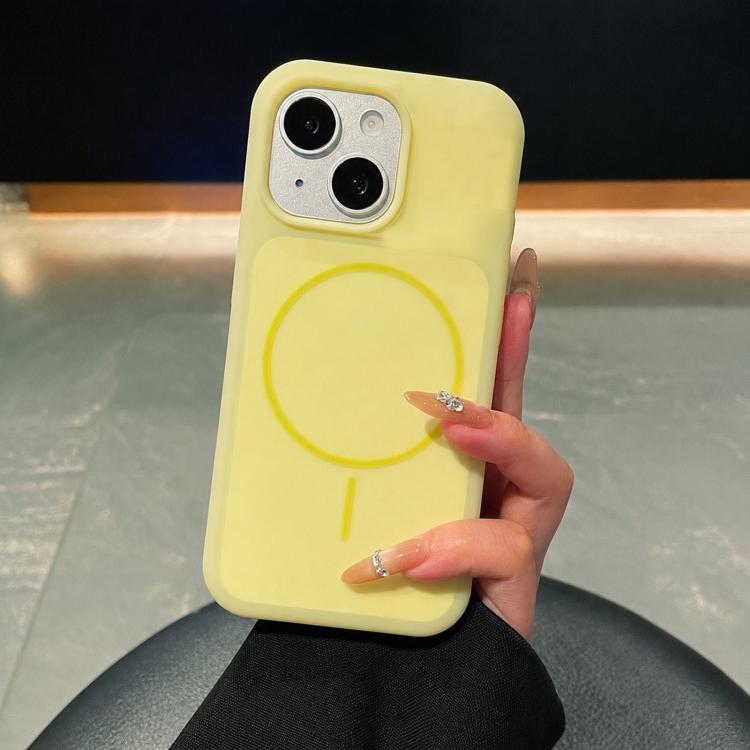 Ice Cream Skin Feel Liquid Silicone Fine Circle Magnetic Phone Case, For iPhone 15, For iPhone 14