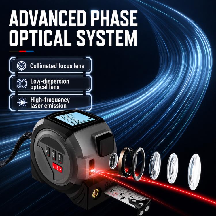 OUXIAOJIANG 3 in 1 High-Precision Handheld Cross Line Laser Rangefinder Digital Tape Measure, 40m, 60m