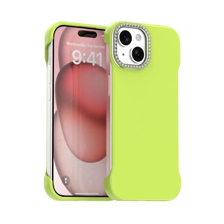 Candy Diamond Half-frame Frosted PC Hybrid TPU Phone Case, For iPhone 15 Pro, For iPhone 15 Plus, For iPhone 15