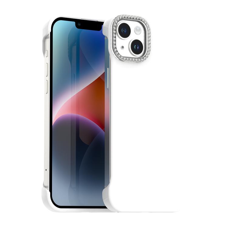 Candy Diamond Half-frame Frosted PC Hybrid TPU Phone Case, For iPhone 14 Plus, For iPhone 14, For iPhone 14 Pro