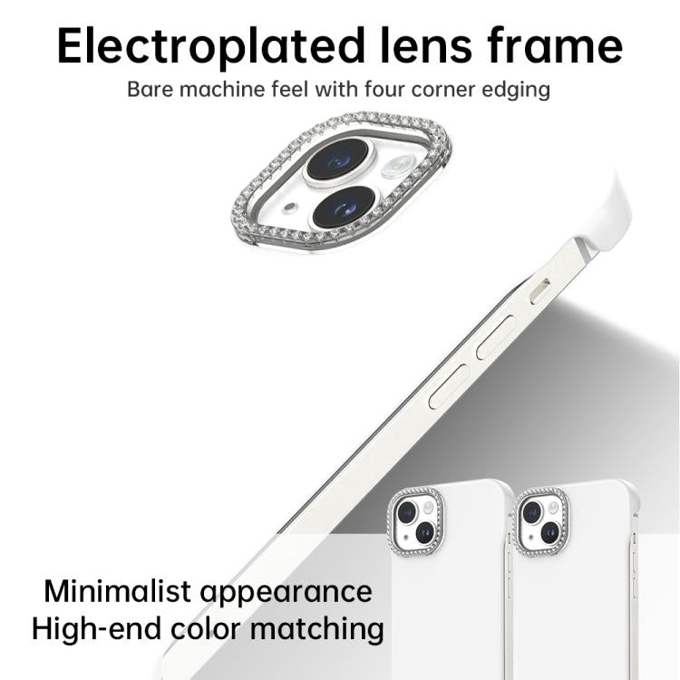 Candy Diamond Half-frame Frosted PC Hybrid TPU Phone Case, For iPhone 14 Plus, For iPhone 14, For iPhone 14 Pro
