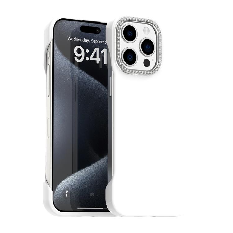 Candy Diamond Half-frame Frosted PC Hybrid TPU Phone Case, For iPhone 15 Pro, For iPhone 15 Plus, For iPhone 15