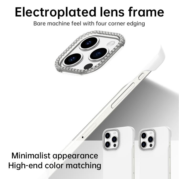 Candy Diamond Half-frame Frosted PC Hybrid TPU Phone Case, For iPhone 15 Pro, For iPhone 15 Plus, For iPhone 15