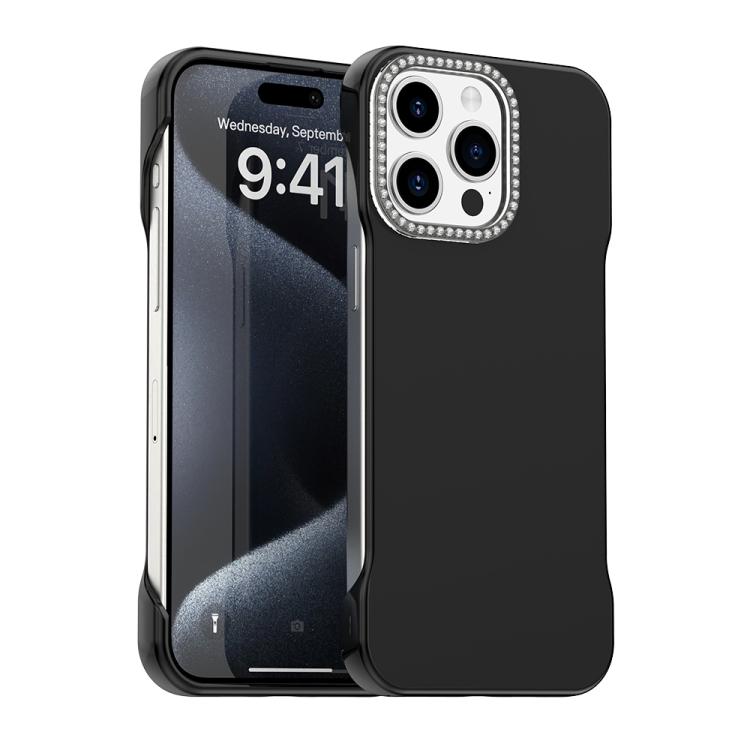 Candy Diamond Half-frame Frosted PC Hybrid TPU Phone Case, For iPhone 15 Pro, For iPhone 15 Plus, For iPhone 15