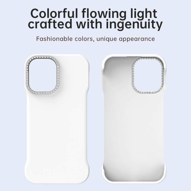 Candy Diamond Half-frame Frosted PC Hybrid TPU Phone Case, For iPhone 16 Plus, For iPhone 16, For iPhone 15 Pro Max