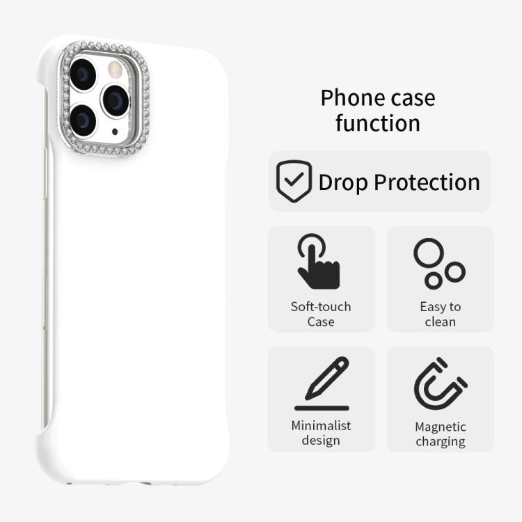 Candy Diamond Half-frame Frosted PC Hybrid TPU Phone Case, For iPhone 11 Pro