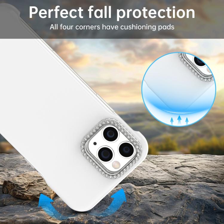 Candy Diamond Half-frame Frosted PC Hybrid TPU Phone Case, For iPhone 11 Pro