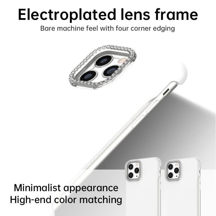 Candy Diamond Half-frame Frosted PC Hybrid TPU Phone Case, For iPhone 11 Pro