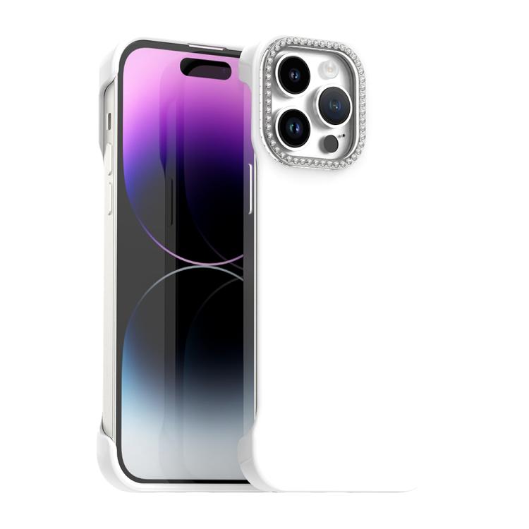Candy Diamond Half-frame Frosted PC Hybrid TPU Phone Case, For iPhone 14 Pro Max, For iPhone 13 Pro Max, For iPhone 13 Pro