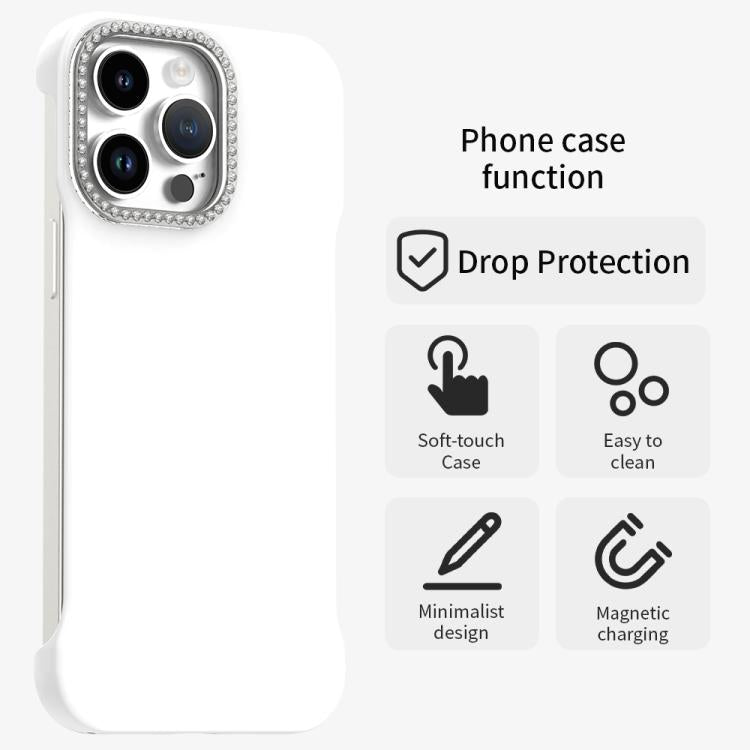 Candy Diamond Half-frame Frosted PC Hybrid TPU Phone Case, For iPhone 14 Pro Max, For iPhone 13 Pro Max, For iPhone 13 Pro