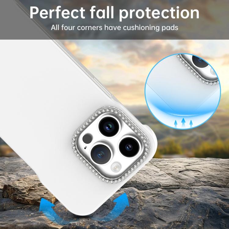 Candy Diamond Half-frame Frosted PC Hybrid TPU Phone Case, For iPhone 14 Pro Max, For iPhone 13 Pro Max, For iPhone 13 Pro