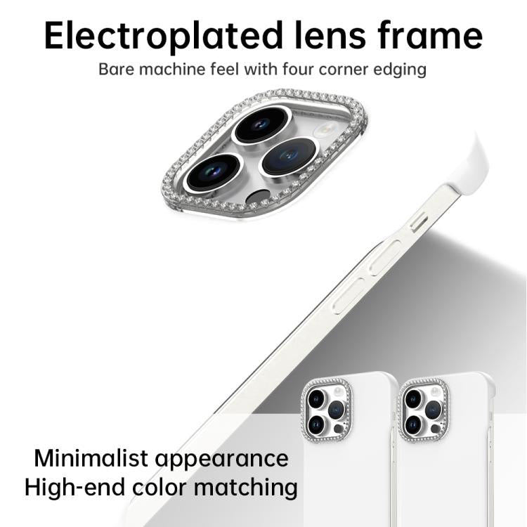 Candy Diamond Half-frame Frosted PC Hybrid TPU Phone Case, For iPhone 14 Pro Max, For iPhone 13 Pro Max, For iPhone 13 Pro