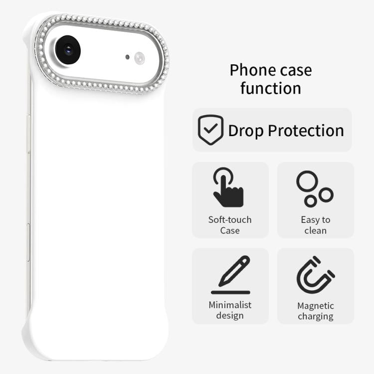 Candy Diamond Half-frame Frosted PC Hybrid TPU Phone Case, For iPhone Air, For iPhone 16 Pro Max, For iPhone 16 Pro